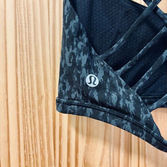 Lululemon Athletica Black and Gray Free To Be Strappy Sports Bra Light Support 4 - Picture 3 of 4